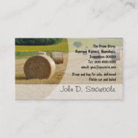 Round straw bales business card