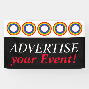 Round Stripes Frame Rainbow Flag Colors Banner