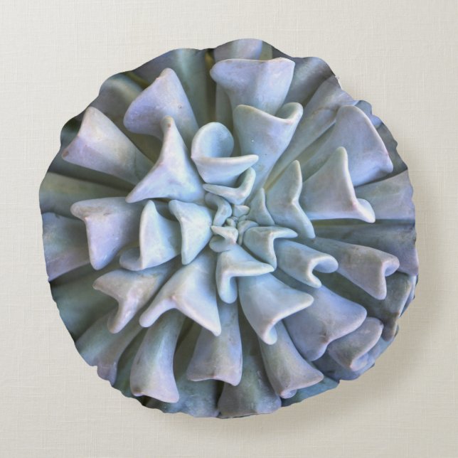 Round Succulent Throw Pillow (Back)