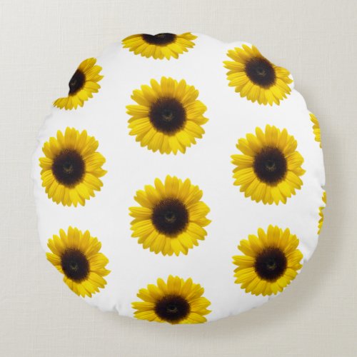 round sunflower pillow