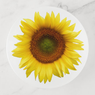 Round Sunflower Trinket Tray