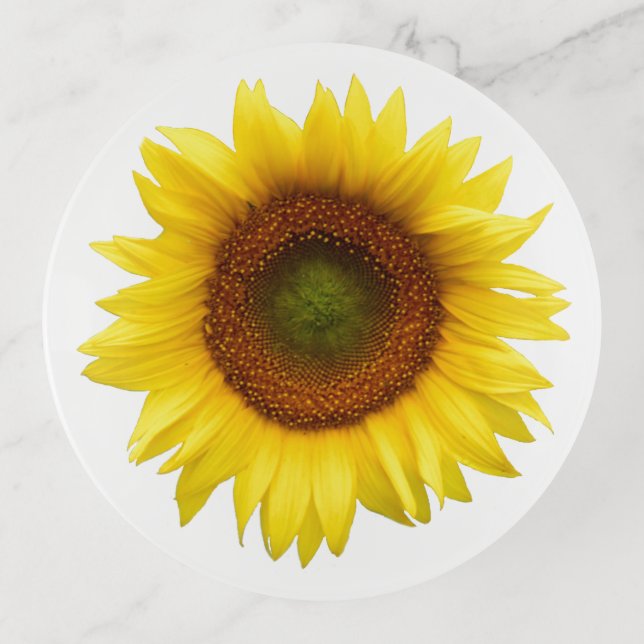 Round Sunflower Trinket Tray (Front)
