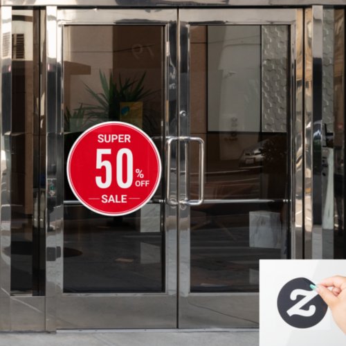 Round SUPER SALE Percentage Off Store Discount Window Cling