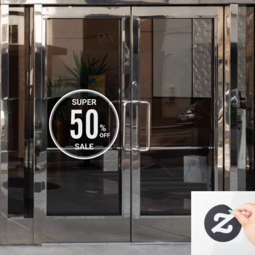 Round SUPER SALE Retail Discount Percentage Off Window Cling