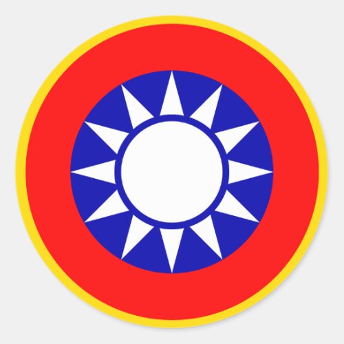 Round Taiwan flag sticker