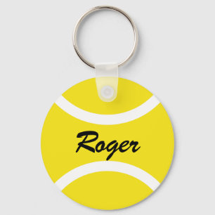 Round tennis ball keychain Personalizable name
