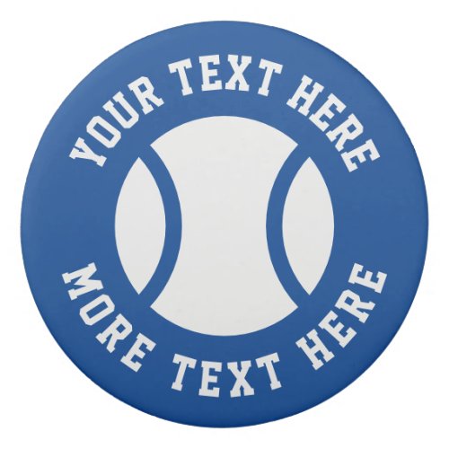 Round tennis ball logo eraser with custom text