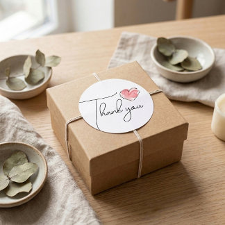 Round Thank you business stickers - Minimalist