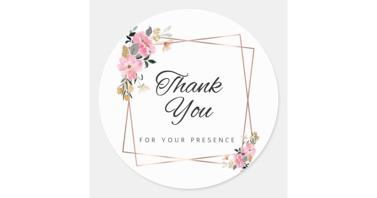 Round Thank You Sticker | Zazzle