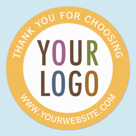 Round Thank You Stickers Business Logo Promotional