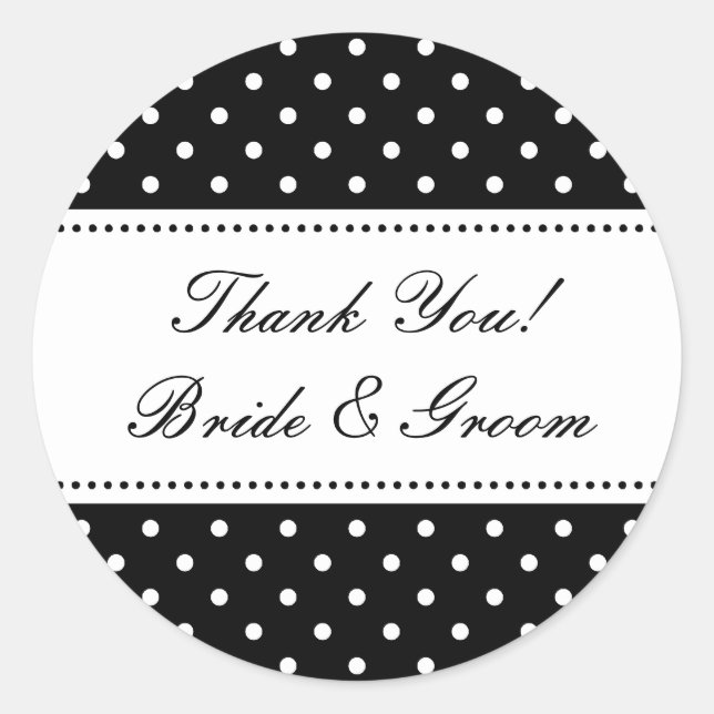 Round Thank you stickers for wedding favors (Front)
