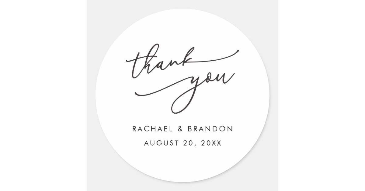 Thank You Rfs Round Thank You Stickers Wedding Favor Label Set | Zazzle