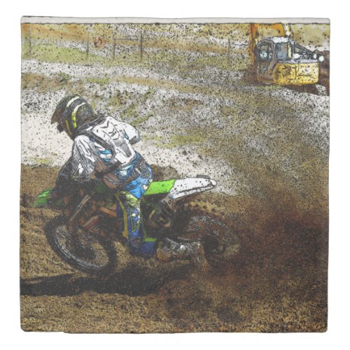 Round the Bend _ MotoX Racing Duvet Cover