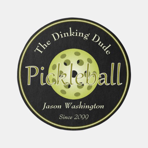 Round The Dinking Dude Guy  Duo Pickleball Ball Rug