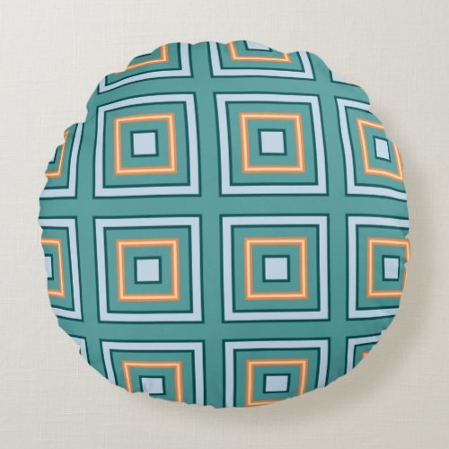 Round Throw Pillow _ Big and Little Squares
