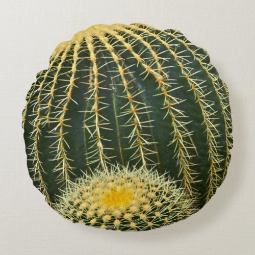 ROUND THROW PILLOWGOLDEN BARREL CACTUS ROUND PILLOW