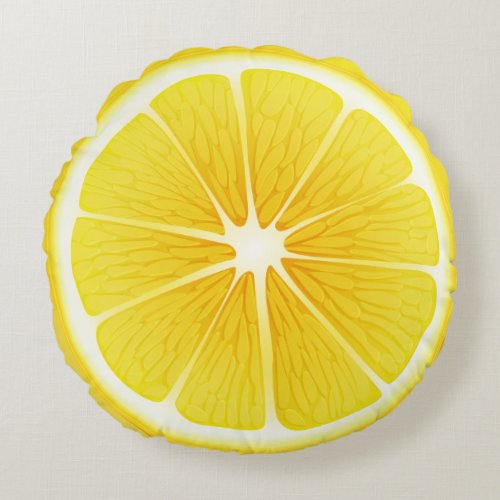 Round Throw Pillow_Lemon Round Pillow