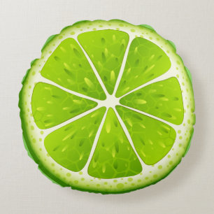 Round Throw Pillow-Lime Pillow