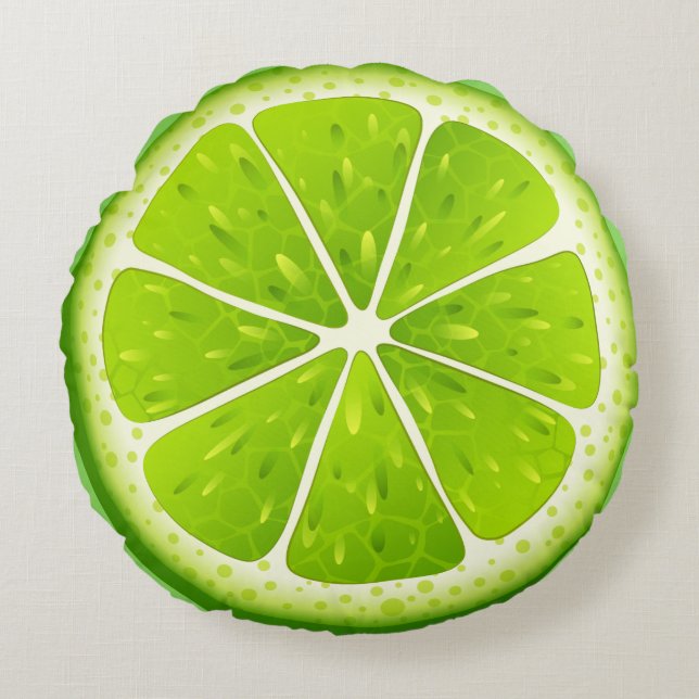 Round Throw Pillow-Lime Pillow (Front)