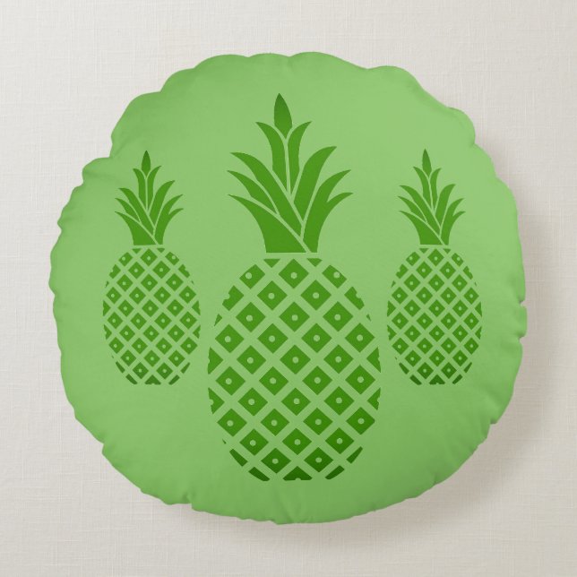 Round Throw Pillow-Pineapples Pillow (Front)