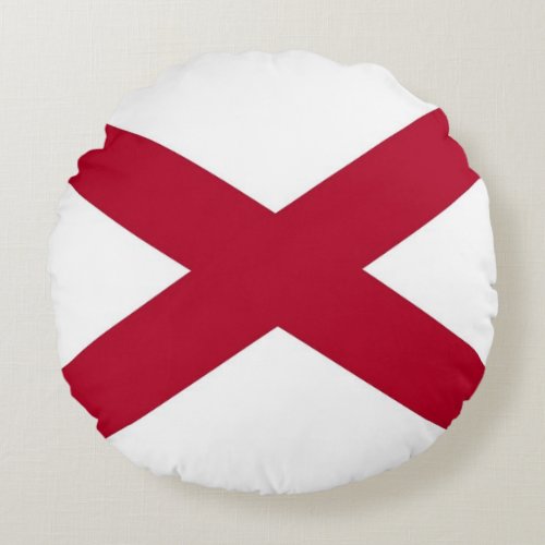 Round Throw Pillow with flag of Alabama USA