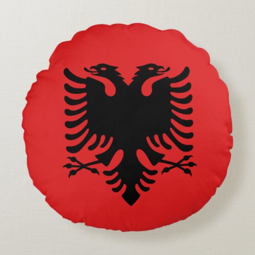 Round Throw Pillow with flag of Albania