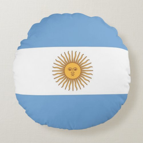 Round Throw Pillow with flag of Argentina