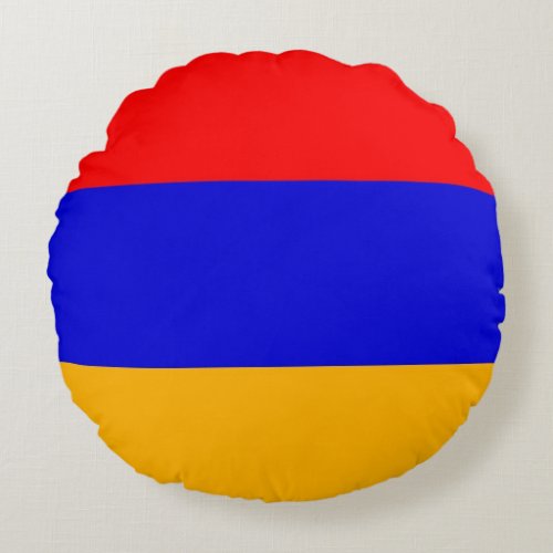 Round Throw Pillow with flag of Armenia