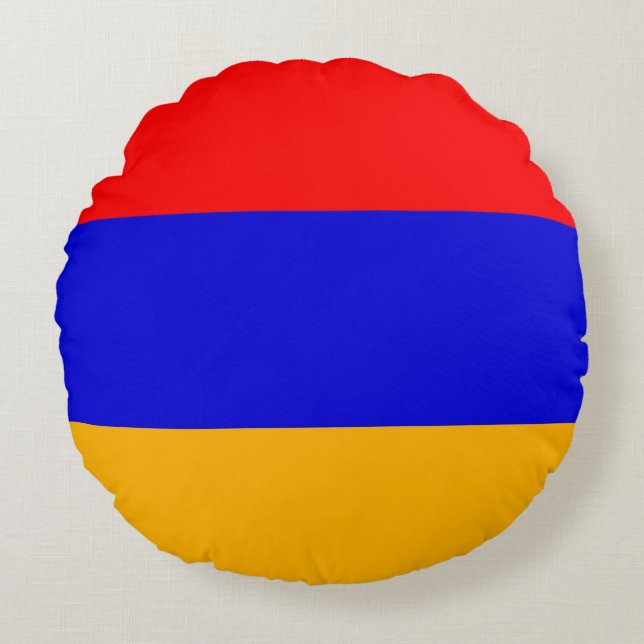 Round Throw Pillow with flag of Armenia (Front)