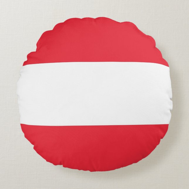 Round Throw Pillow with flag of Austria (Front)