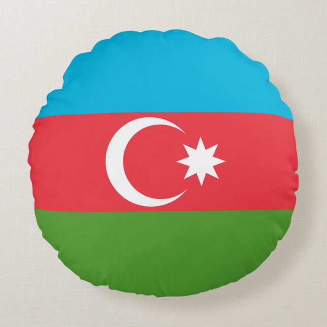 Round Throw Pillow with flag of Azerbaijan (Front)