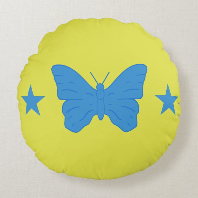 Round Throw Pillow with flag of Bady Bassit (Front)