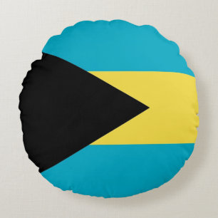 Round Throw Pillow with flag of Bahamas
