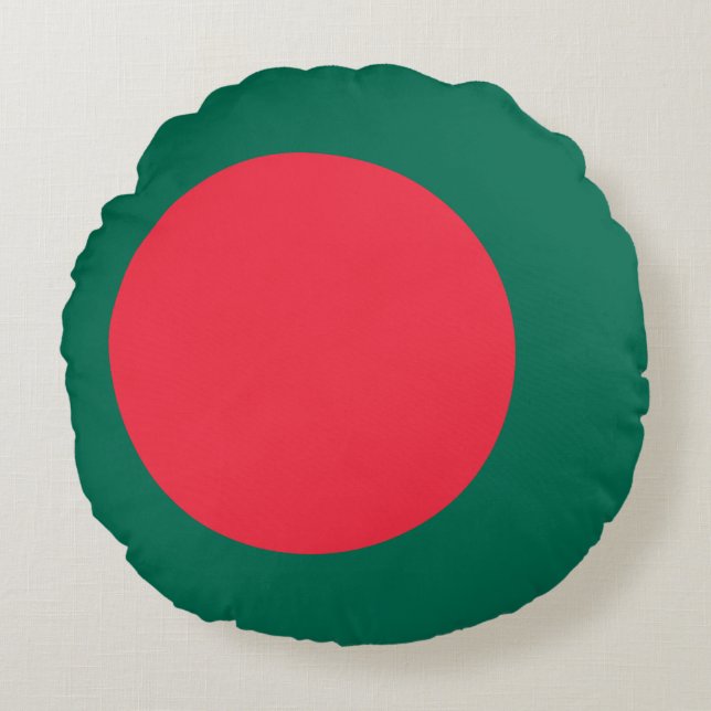 Round Throw Pillow with flag of Bangladesh (Front)