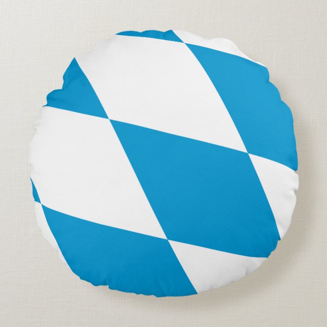 Round Throw Pillow with flag of Bavaria (Front)