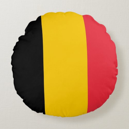 Round Throw Pillow with flag of Belgium