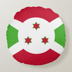 Round Throw Pillow with flag of Burundi