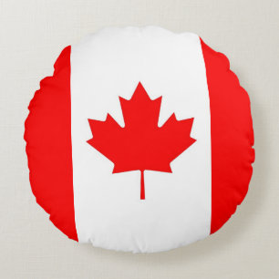 Round Throw Pillow with flag of Canada
