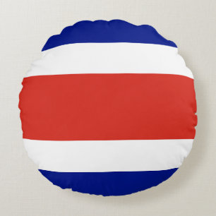 Round Throw Pillow with flag of Costa Rica
