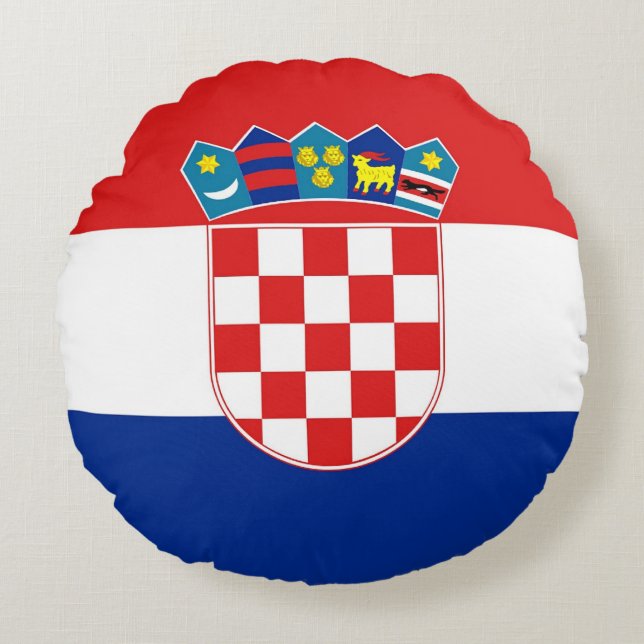 Round Throw Pillow with flag of Croatia (Front)