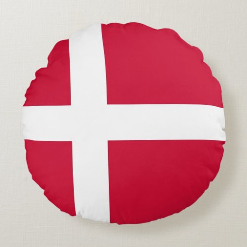 Round Throw Pillow with flag of Denmark