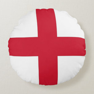 Round Throw Pillow with flag of England, UK