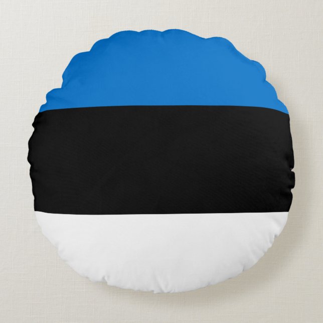 Round Throw Pillow with flag of Estonia (Front)