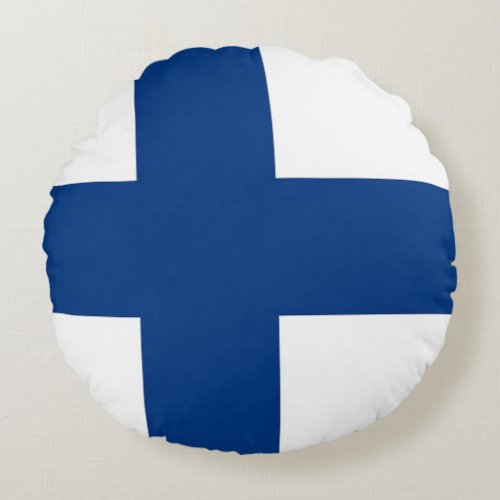 Round Throw Pillow with flag of Finland