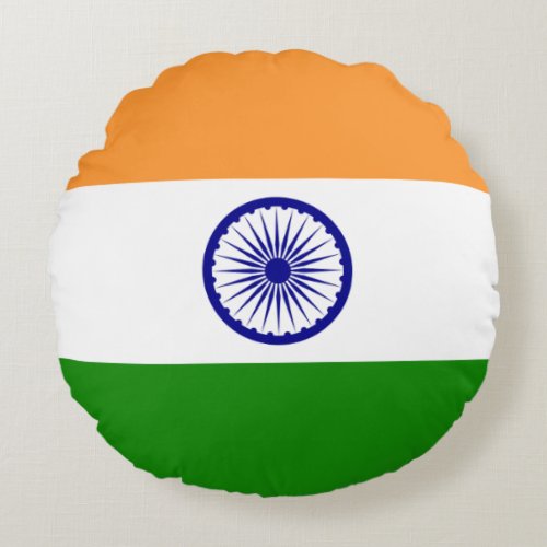 Round Throw Pillow with flag of India