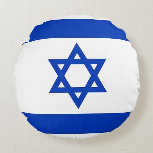 Round Throw Pillow with flag of Israel