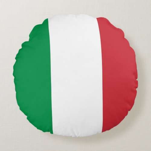 Round Throw Pillow with flag of Italy