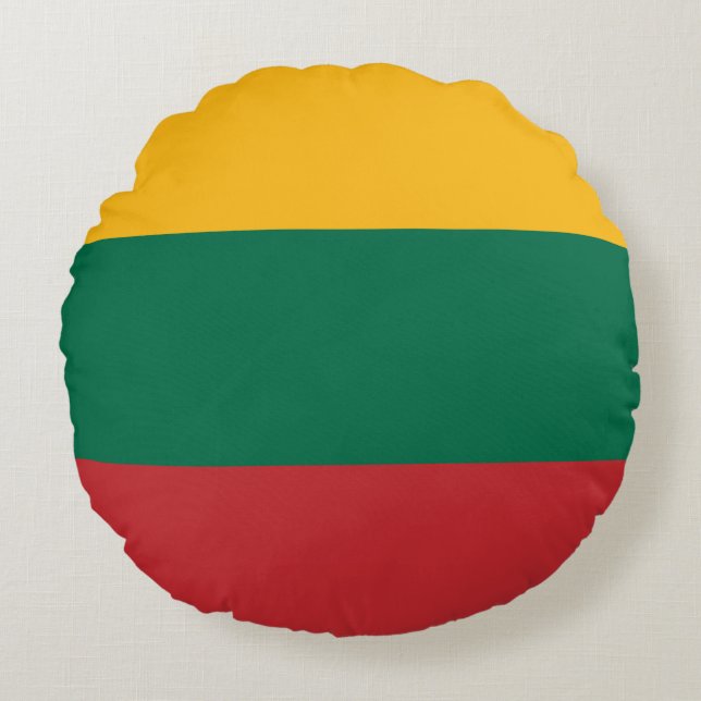 Round Throw Pillow with flag of Lithuania (Front)