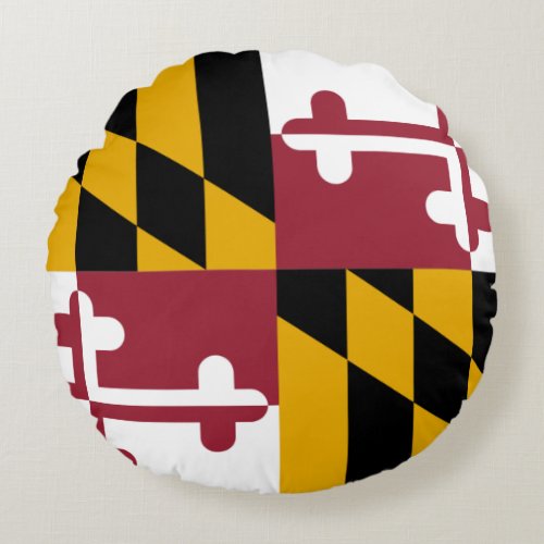 Round Throw Pillow with flag of Maryland USA