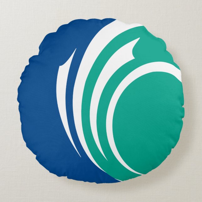 Round Throw Pillow with flag of Ottawa (Front)